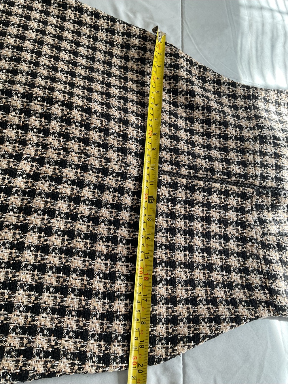 Primark Tweed Pinafore Mini Dress Black Beige Women’s Size 8 - Picture 11 of 14